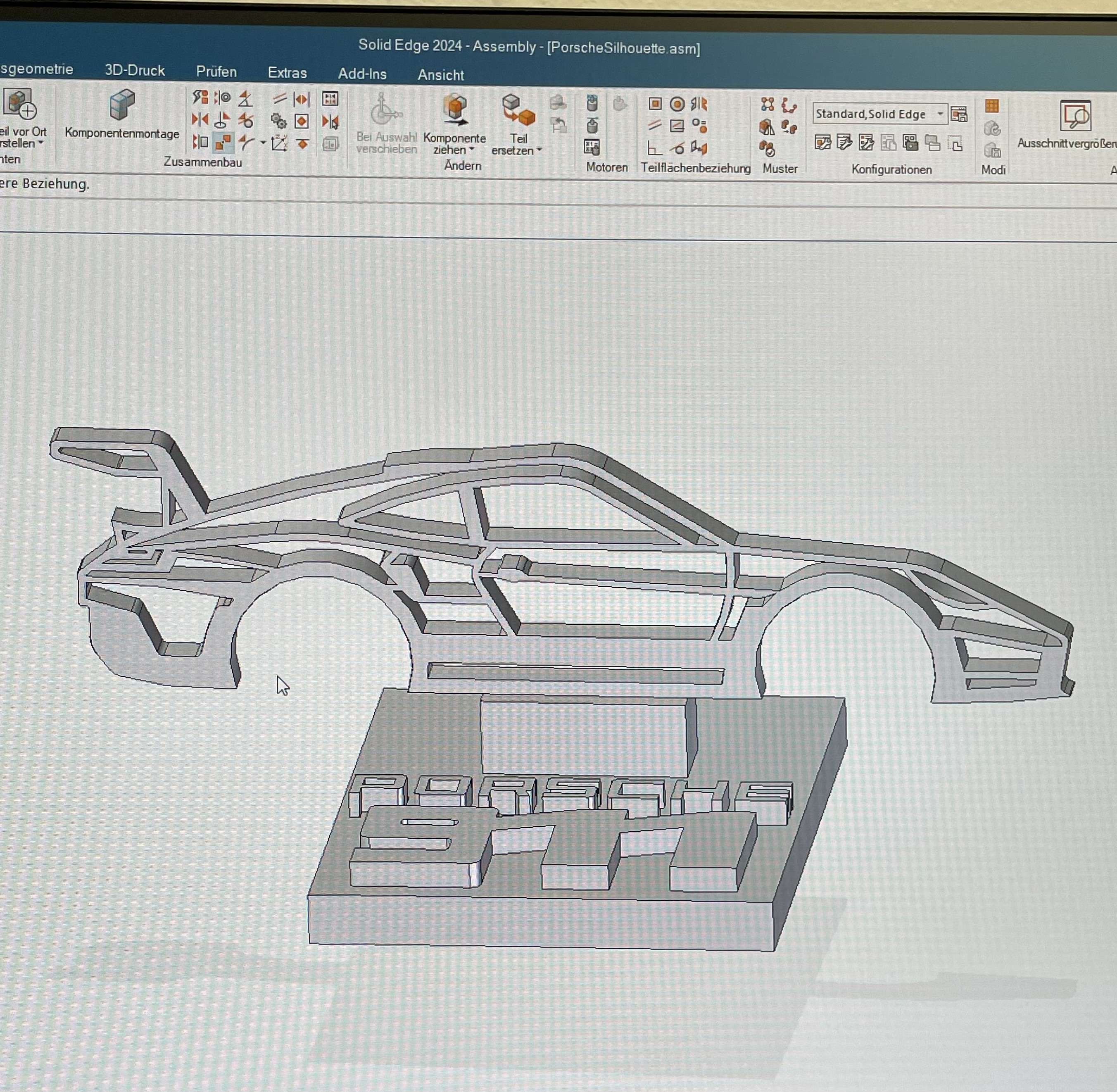 CAD-Assembly Porsche 911 Silhouette in Solid Edge